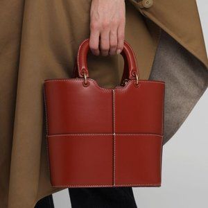 NWOT Staud "Andy" Small Handle Tote Bag Cognac